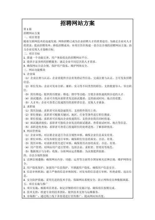 招聘网站方案