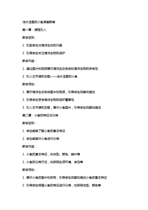 浅水洼里的小鱼课堂教案
