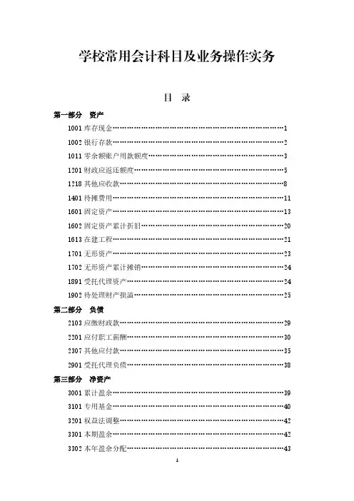 《政府会计制度》学校常用会计业务操作实务