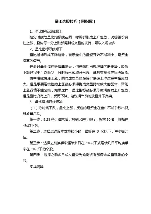 量比选股技巧（附指标）