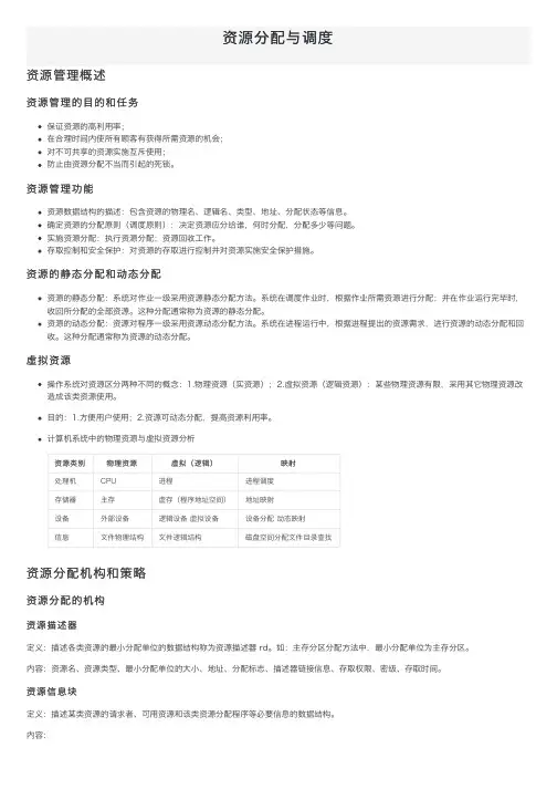 资源分配与调度