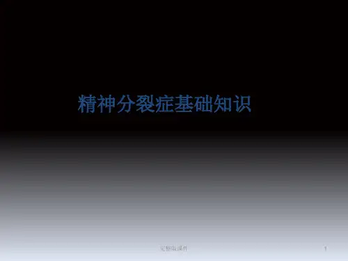 精神分裂症基础知识ppt课件