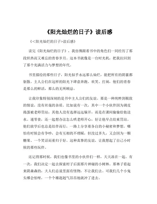 《阳光灿烂的日子》读后感