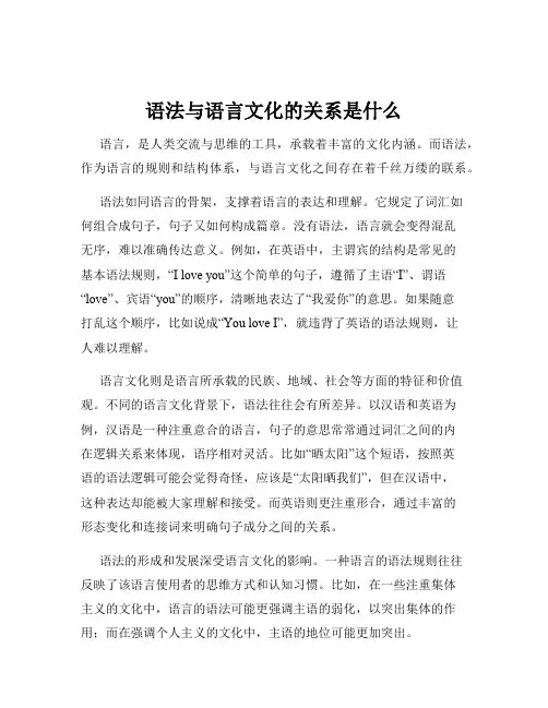 语法与语言文化的关系是什么