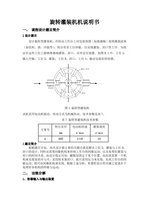 旋转灌装机机说明书分解