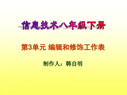 编辑和修饰工作表说课稿