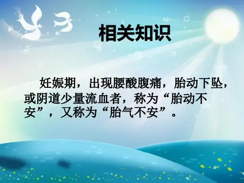 胎漏胎动不安护理查房课件