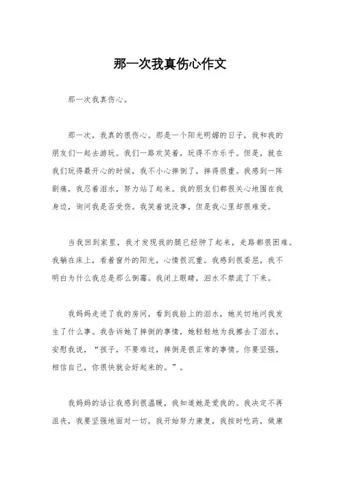 那一次我真伤心作文