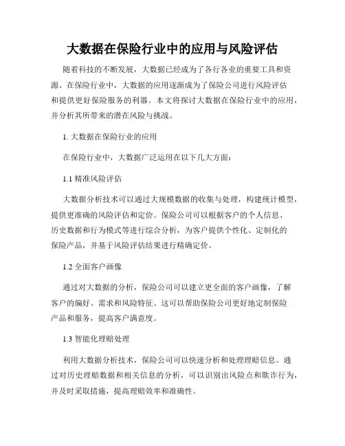 大数据在保险行业中的应用与风险评估
