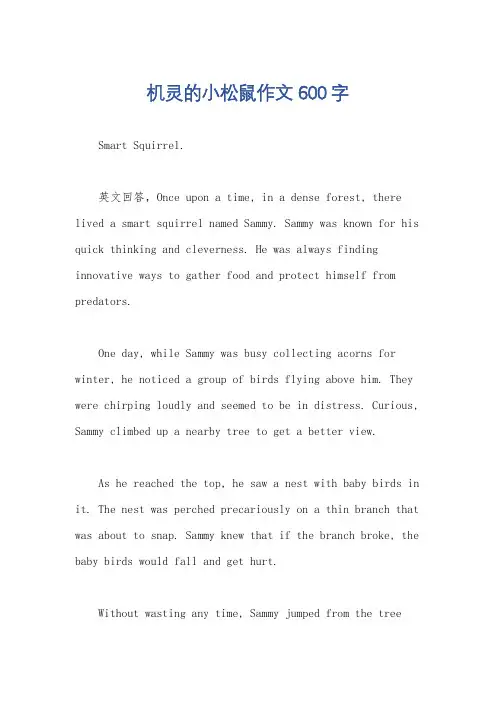 机灵的小松鼠作文600字