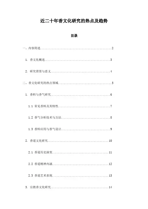 近二十年香文化研究的热点及趋势