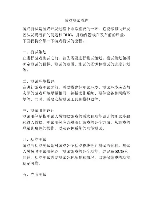 游戏测试流程