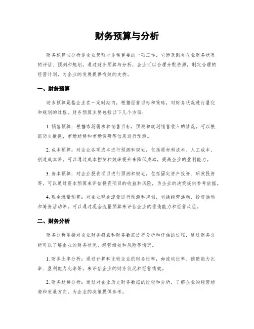 财务预算与分析