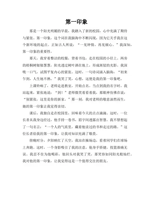 第一印象作文