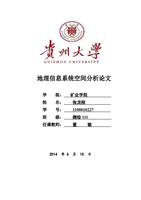 张龙刚地理信息系统论文