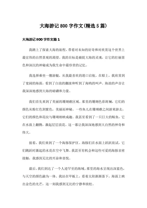 大海游记800字作文(精选5篇)