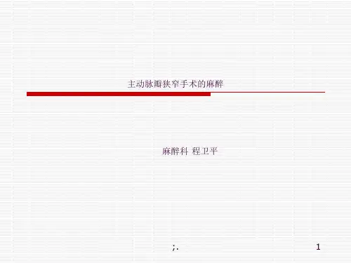 主动脉瓣狭窄手术的麻醉ppt课件