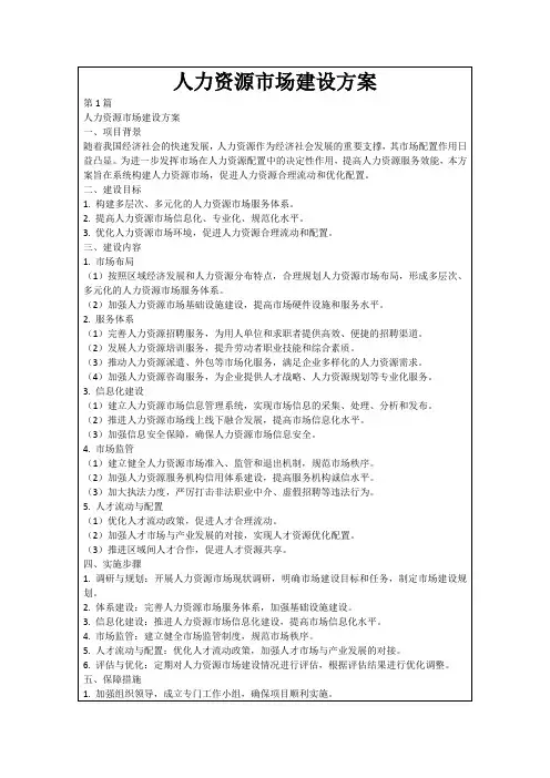 人力资源市场建设方案