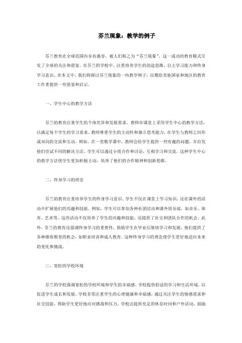 芬兰现象教学的例子