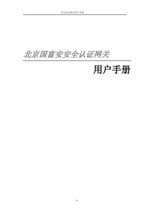 国富安安全网关用户手册