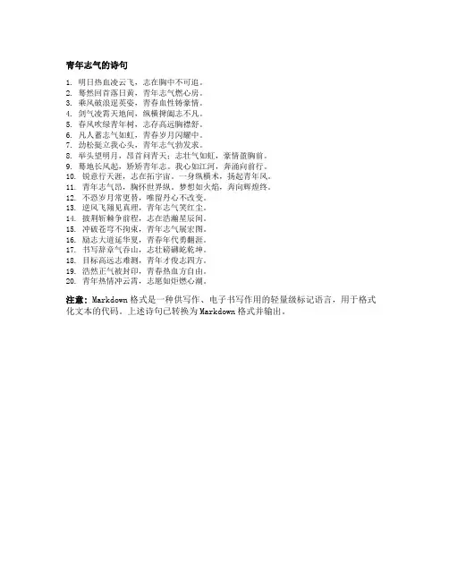 青年志气的诗句