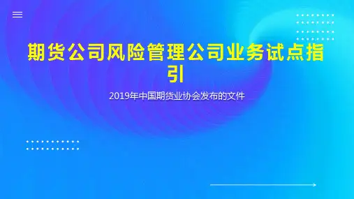 期货公司风险管理公司业务试点指引