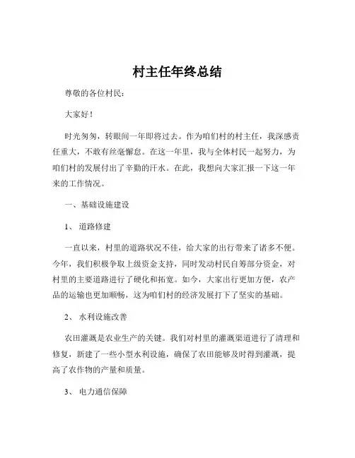 村主任年终总结