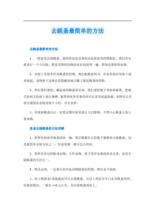 去跳蚤最简单的方法
