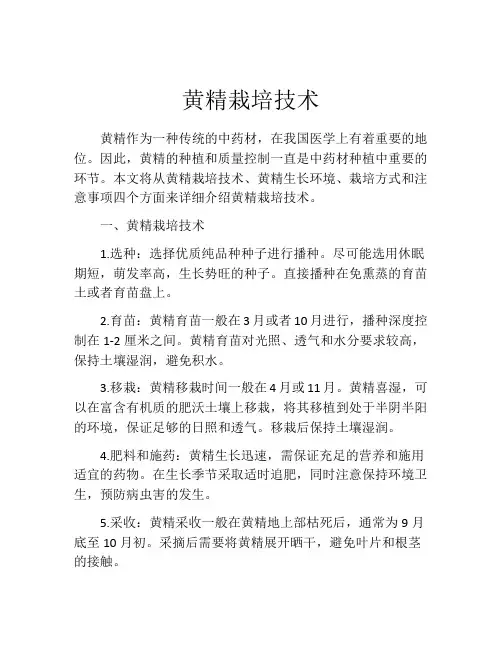 黄精栽培技术