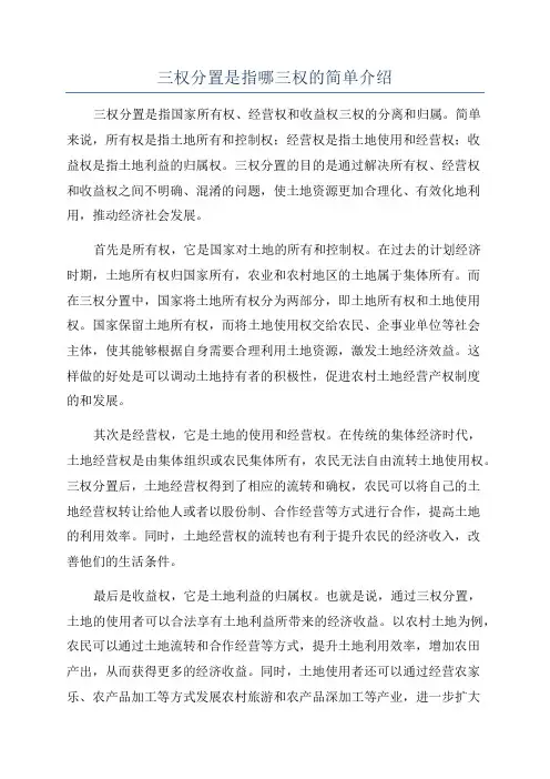 三权分置是指哪三权的简单介绍