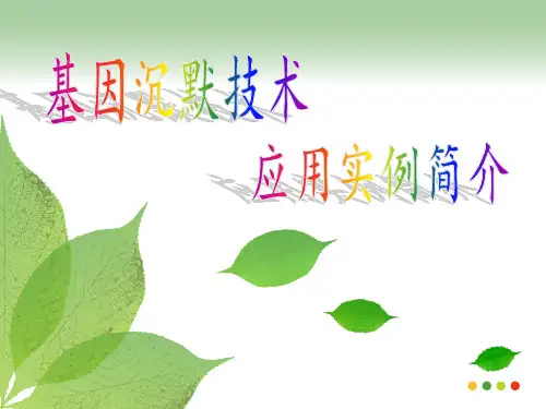 基因沉默的研究及应用实例简介