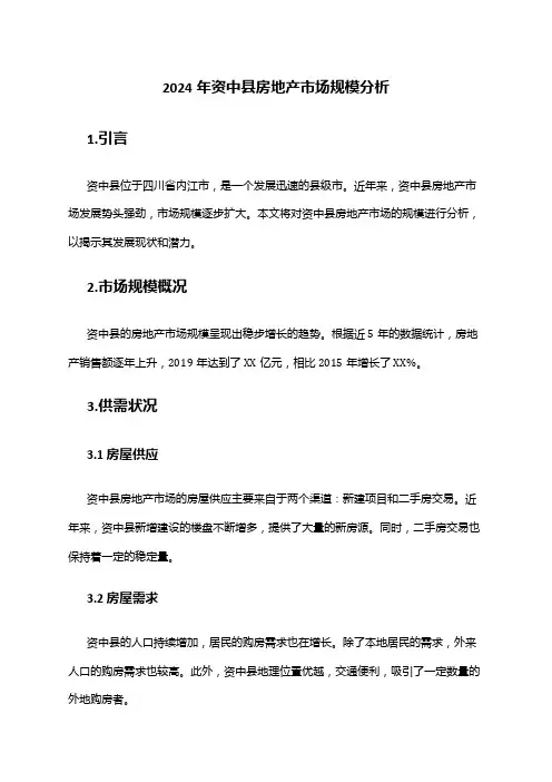 2024年资中县房地产市场规模分析