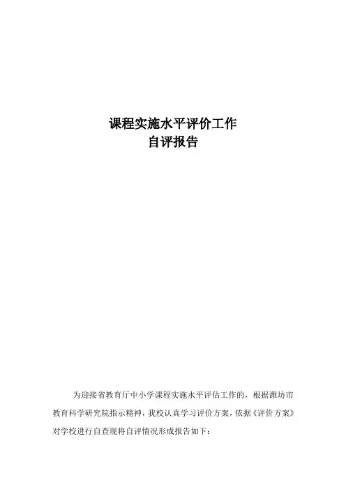 中学课程实施工作自评报告
