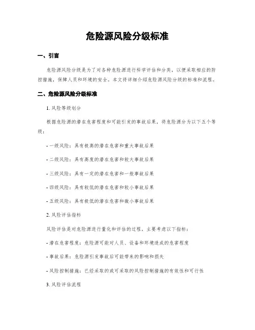 危险源风险分级标准
