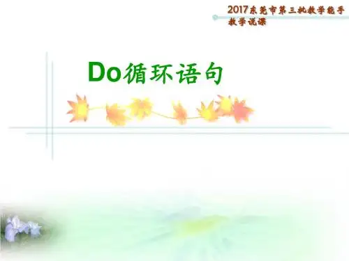 DO循环语句--高中信息教案11