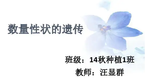 数量性状遗传解析