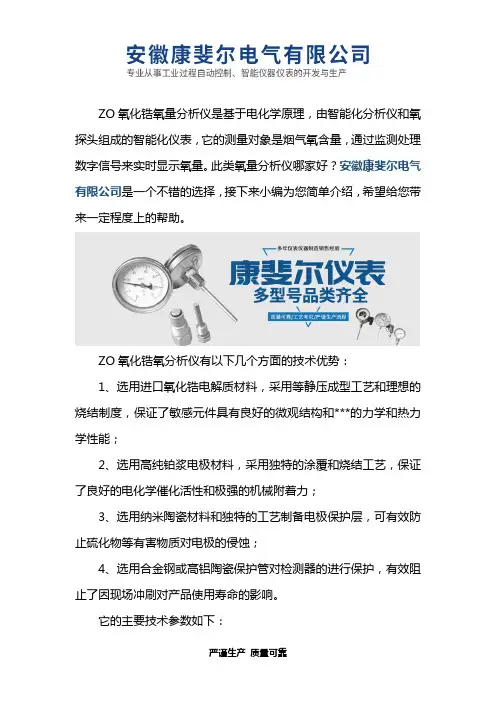 ZO氧化锆氧量分析仪作用