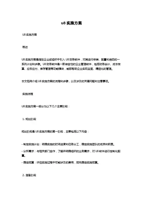 u8实施方案