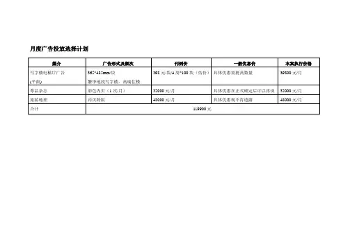 广告投放建议案