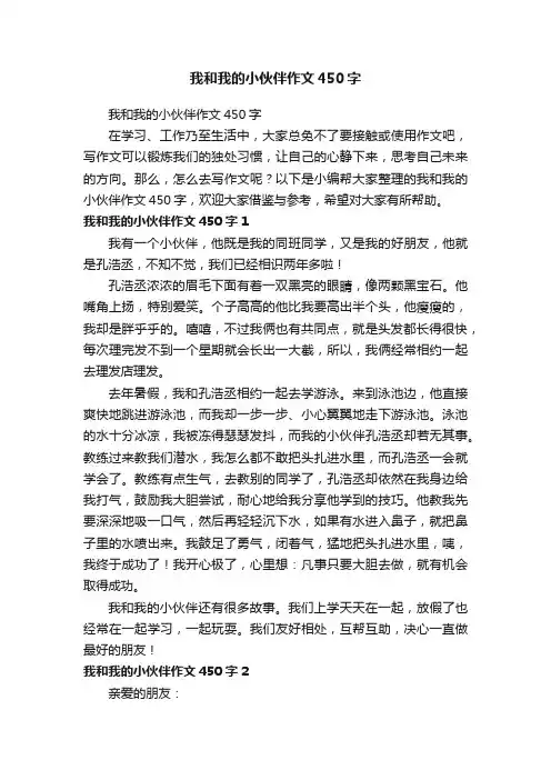 我和我的小伙伴作文450字