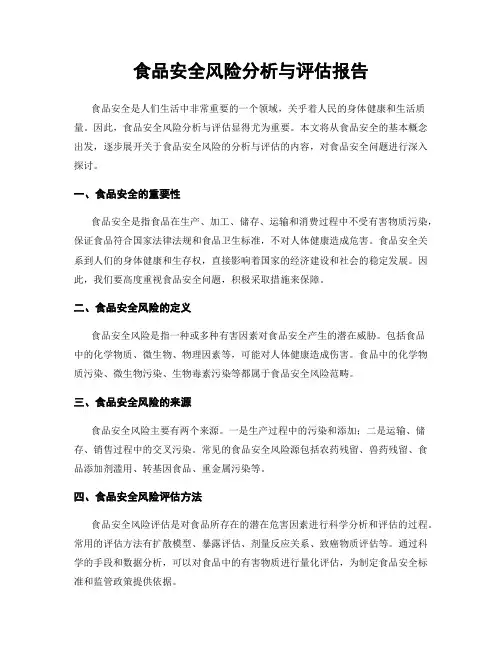 食品安全风险分析与评估报告