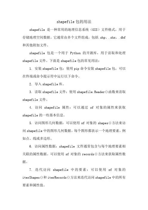 shapefile包的用法