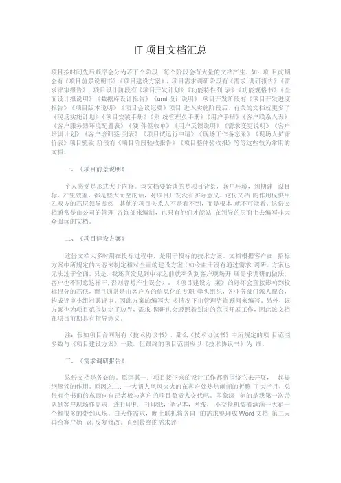 IT项目文档汇总