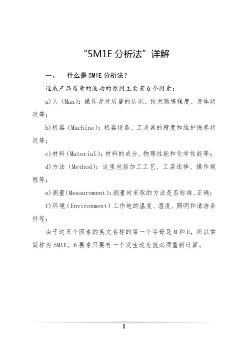 “5M1E分析法”详解