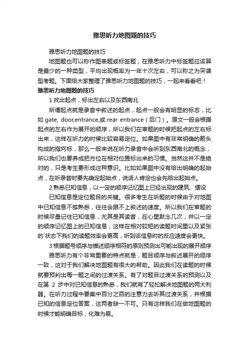 雅思听力地图题的技巧