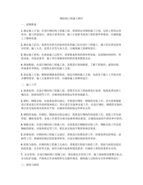 钢结构工程施工顺序