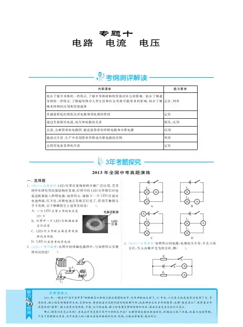专题十 电路 电流 电压