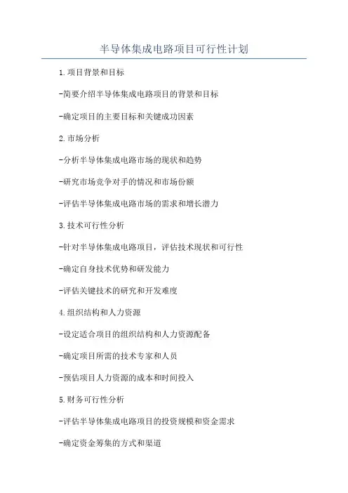 半导体集成电路项目可行性计划