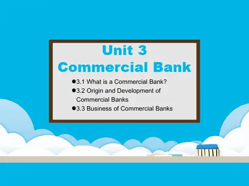 金融专业英语 Unit 3 Commercial Bank