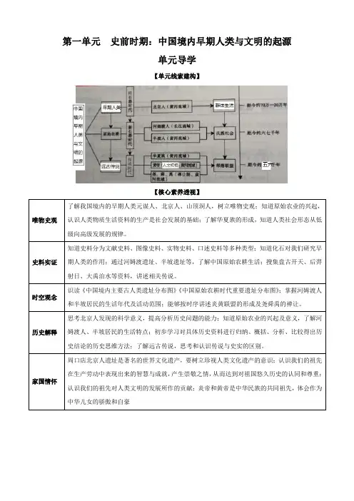 部编版七年级历史上册《第1课  中国境内早期人类的代表——北京人》教案